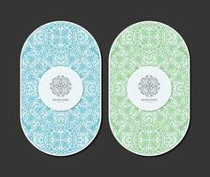 flat ornament line pattern label vector