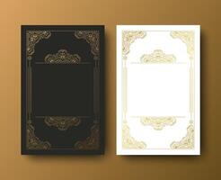 set of Calligraphic square ornament frame lines vector