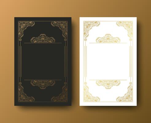 set of Calligraphic square ornament frame lines
