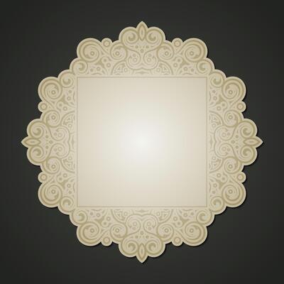 retro Calligraphic square ornament frame line