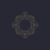 Flat decorative round lines border background vector