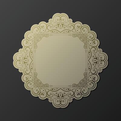 luxury Calligraphic square ornament frame line