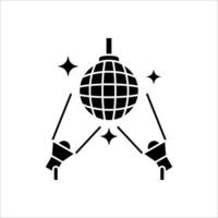 disco ball icon on white background, vector