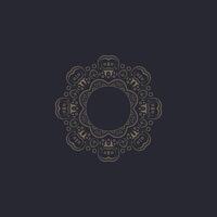 Flat decorative circle lines border isolated background vector