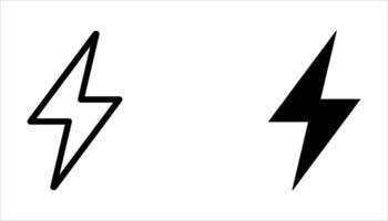 lightning icon set on white background vector