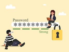 The Importance of Creating Strong Passwords to Protect Your Online Identity from Cybercriminals vector