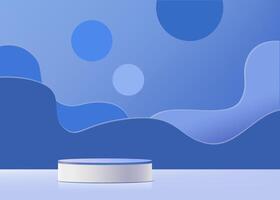 3d rendering, Blue Abstract minimal stage for product display present background. vector