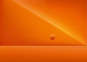 3d rendering, Orange Abstract minimal stage for product display present background. vector
