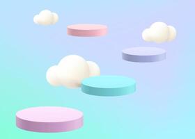 3d rendering, Abstract podium minimal stage for product display present background. vector