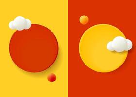 3d rendering, Red and yellow Abstract minimal stage for product display present background. vector