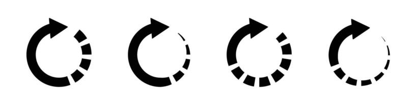 repeat arrow dash line icon round vector