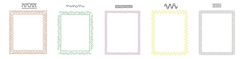 doodle border square hand drawing stop motion animation background vector