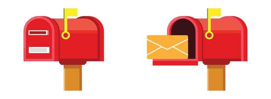 red mailbox icon message post envelope vector