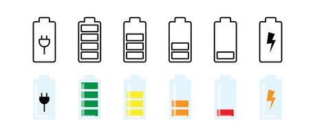 Battery icon symbol capacity charging status smartphone device vector
