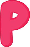 Playful Alphabet Font Letter P vector