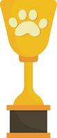 Golden Trophy with Paw Print vector