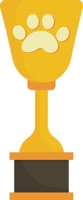 Golden Trophy with Paw Print