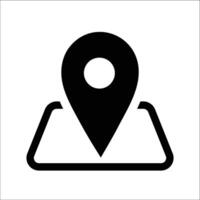 Location pin icon for maps and navigation systems symbolizing direction destination search for nearby spots and spatial orientation vector