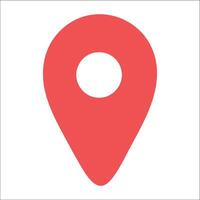 Navigation Icon A simple red location pin with a distinctive teardrop shape and central circle Perfect for maps directions and geospatial data vector