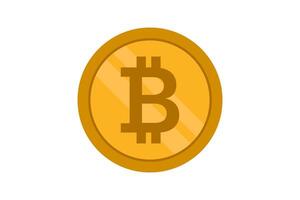 Bitcoin icon flat , ideal for cryptocurrency websites, financial blogs, or business presentations seeking to illustrate digital currency. vector