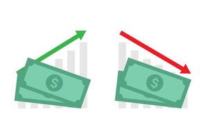 Dollar currency chart up and down illustration vector