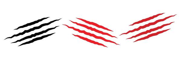 Claws Animal Scratch Set. vector