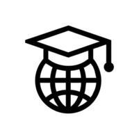 Graduation cap featuring a globe icon design vector