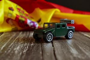 Close up view of an armored Humvee photo
