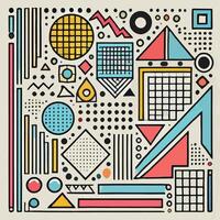 illustration with colorful geometric shapes, modern abstract design, and contemporary style, perfect for creative backgrounds, patterns and trendy artwork vector