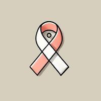 illustration of a minimalist awareness ribbon symbol with clean lines, modern style and simple color palette. Perfect for campaigns, posters and awareness projects vector