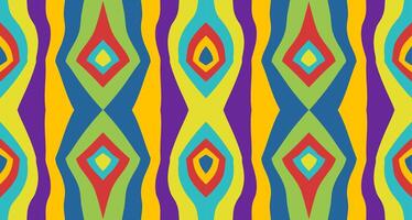 Bright colorful seamless creative retro pattern. Curve striped geometric design. repeatable fun hipster textile background. Children textile print vector