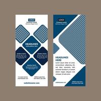 Modern Roll up Banner Design in Bundle. Abstract Template Display for Promotional Campaign. vector