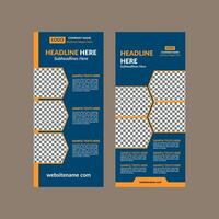 Modern Roll up Banner Design in Bundle. Creative Template Display for Promotional Campaign. vector