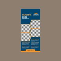 Modern Roll up Banner Design. Creative Layout Display for Promotional Campaign. vector