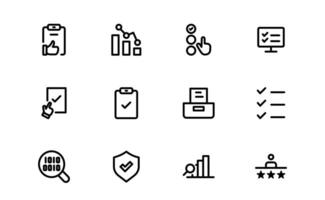 Premium Survey Icons set collection. Clean, Editable Vectors for Data Collection, Market Research, Customer Feedback, and Polling Applications.