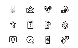 Premium Survey Icons pack. Clean, Editable icons for Data Collection, Market Research, Customer Feedback, and Polling Applications. vector