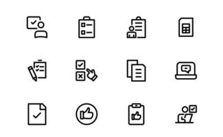 Premium Survey Icons collection. Editable Vectors for Data Collection, Market Research, Customer Feedback, and Polling .