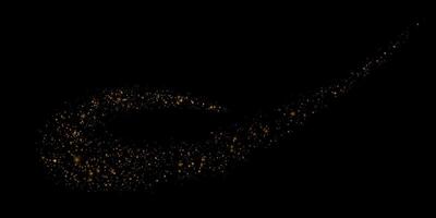 A Glittering Golden Swirl Appears on a Deep and Dark Background, Radiating Elegance and Charm vector