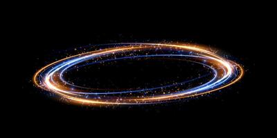 Dynamic Light Swirl Abstract Artwork on a Deep Black Background with Captivating Colors vector