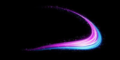 A Beautiful Colorful Light Trail on a Dark Background Creates a Dazzling Visual Effect vector