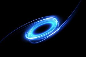 An artistic depiction of a Blue Light Swirl on a dark black background, showcasing abstract art vector