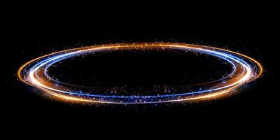 Abstract Light Rings Set Against a Deep Black Background, Capturing Dynamic Visual Effects vector