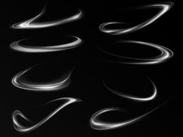 Captivating Abstract Light Streaks and Curves Gracefully Rendered on a Black Background vector