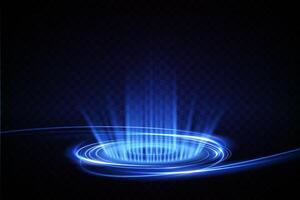 Futuristic and brilliant Blue Light Beam along with a Circular Pattern Background design vector