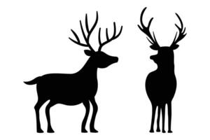 Deer Icon Silhouette Isolated on White Background vector