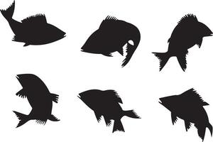 Haddock silhouettes set vector
