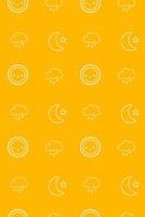 Bright and cute pattern for children's clothes or textiles with a sun and clouds vector