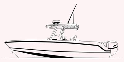 One color geometric boat design vector