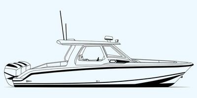 One color pro boat design vector