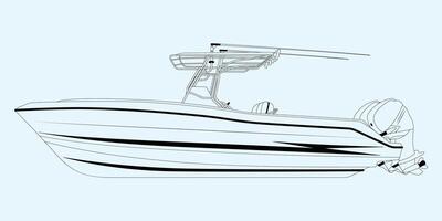 Boat Line Art design One color vector